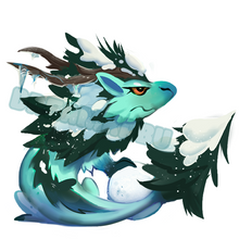 Load image into Gallery viewer, Snowy Pine Dragon Keychain