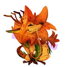 Load image into Gallery viewer, Tiger lily Dragon Keychain
