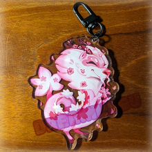 Load image into Gallery viewer, Sakura Dragon Keychain
