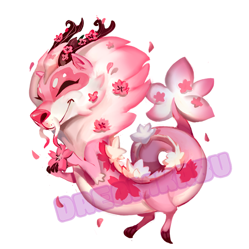 Sakura Dragon Keychain