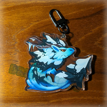 Load image into Gallery viewer, Snowy Pine Dragon Keychain
